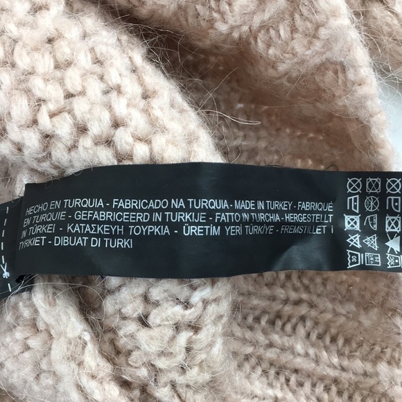 Zara Knit Sweater Womens Small Blush Pink Knit Acrylic Pullover Cozy Mohair Wool - Picture 10 of 14